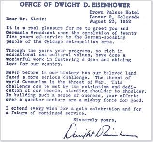 Letter from Dwight Eisenhower