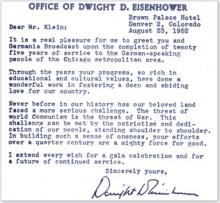 Letter from Dwight Eisenhower